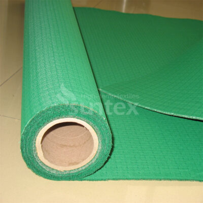 Green Acrylic Coated Checkerboard Weave Fiberglass Fabric for Welding Protection