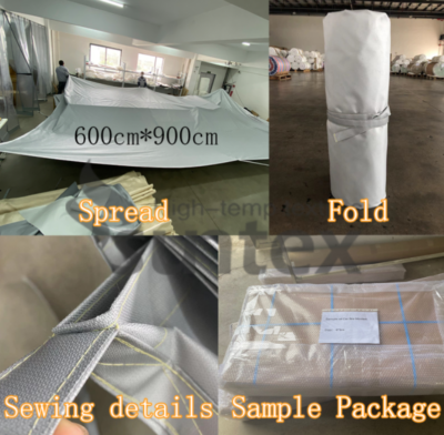 Silver Grey Silicone Coated Fiberglass Fabric