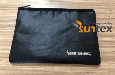 Black Silicone Coated Fiberglass Fabric FIreproof Bag