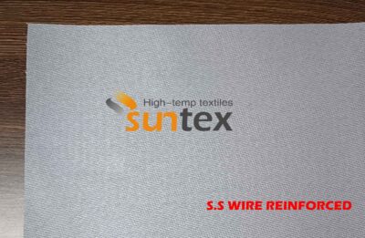 Grey Silicone Coated Fiberglass Fabric with S.S Wire Reinforced for Thermal Insulation