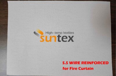 White Silicone Coated Fiberglass Fabric with S.S Wire Reinforced for Fire Curtain