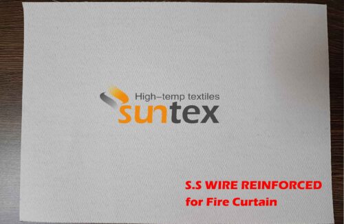 White Silicone Coated Fiberglass Fabric with S.S Wire Reinforced for Fire Curtain