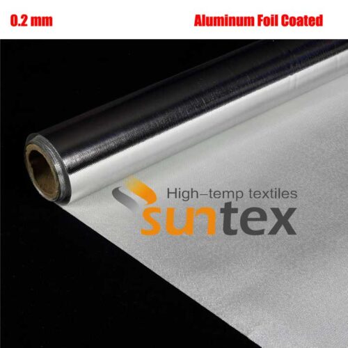 Heat Reflecting 0.2mm Aluminum Foil Coated Fiberglass Fabric
