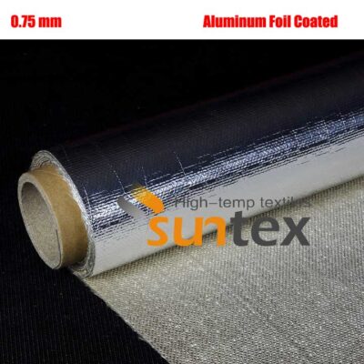 Heat Reflecting 0.75mm Aluminum Foil Coated Fiberglass Fabric