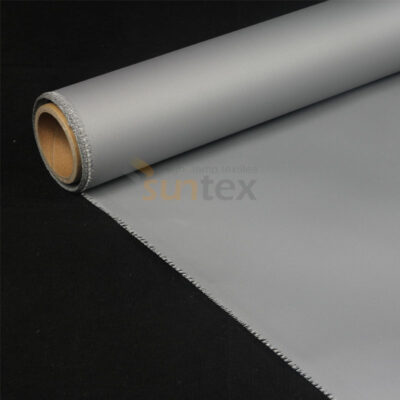 0.4mm Grey PU Coated Fiberglass Insulation Blankets Fabric