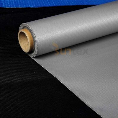 0.4mm Grey Silicone Coated Fiberglass Insulation Blankets Fabric
